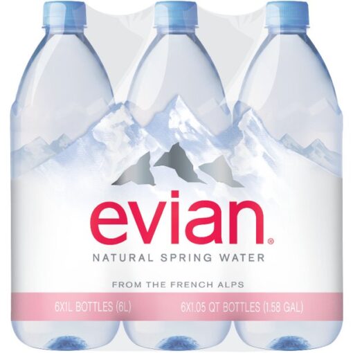 EVIAN NATURAL SPRING WATER 1L 6PACK