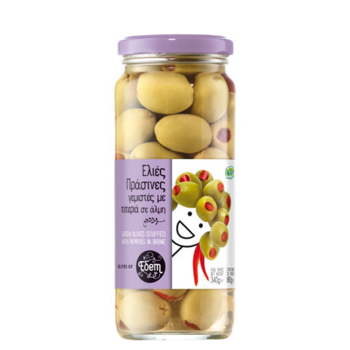 EDEM GREEN OLIVES STUFFED WITH PEPPERS  340gr