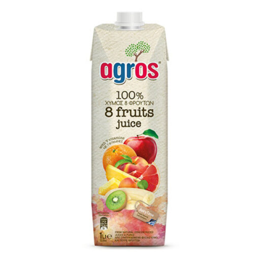 ΑΓΡΟΣ 100% ΧΥΜΟΣ 8 ΦΡΟΥΤΩΝ 1lt